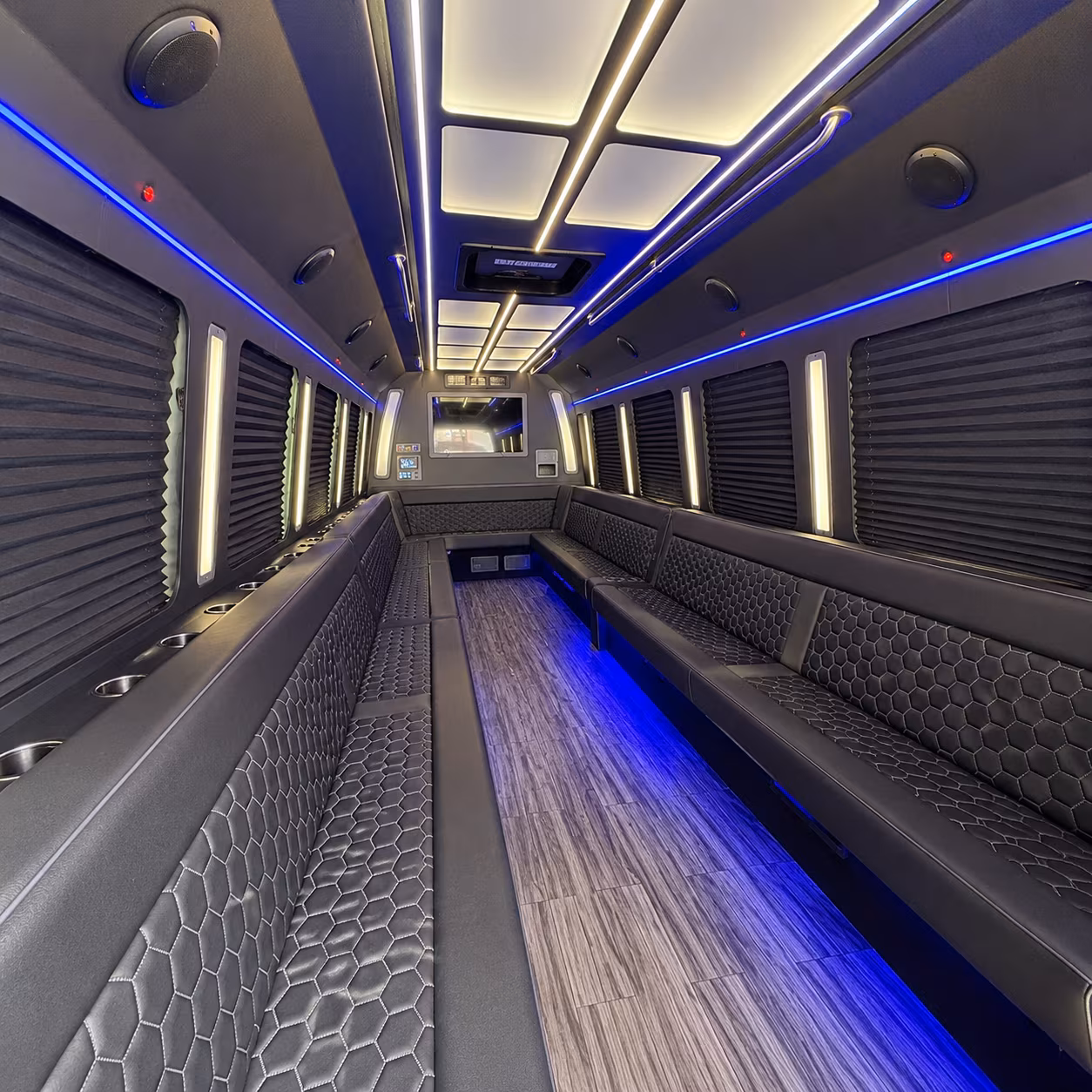 madera 30 passenger party bus interior