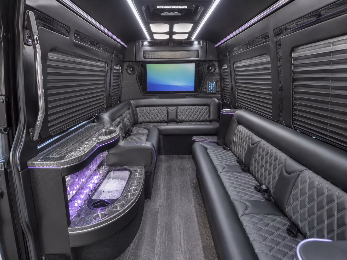 madera 40 passenger party bus interior
