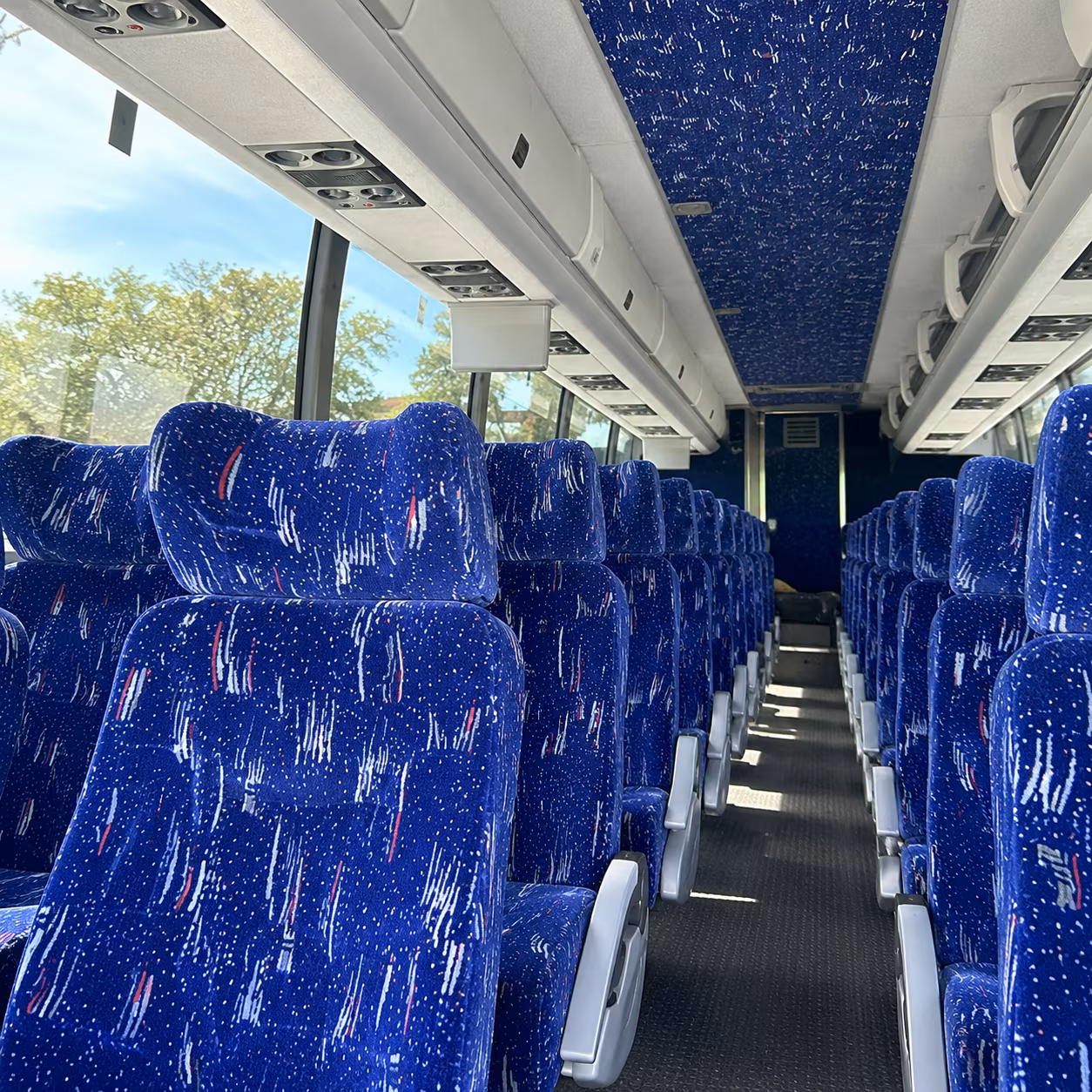 madera charter bus rental inside