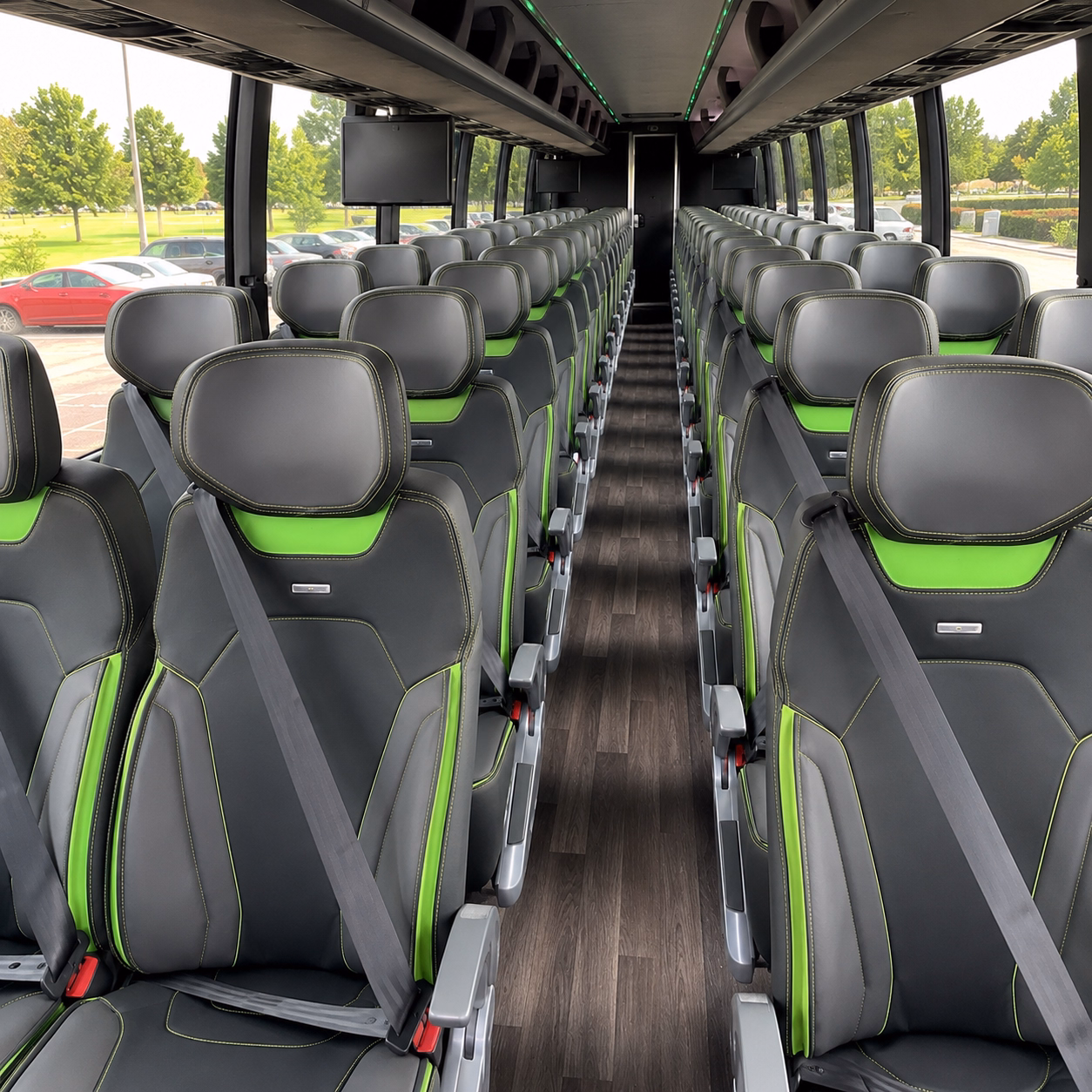 madera charter bus rental interior